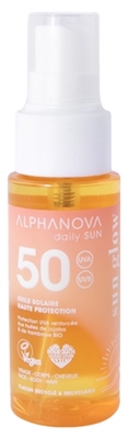 Alphanova Sun Glow Huile Solaire Haute Protection SPF50 50 ml 