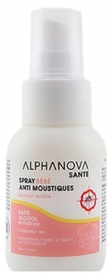 Alphanova Santé Spray Anti-Moustiques Bébé Spécial Textile 50 ml