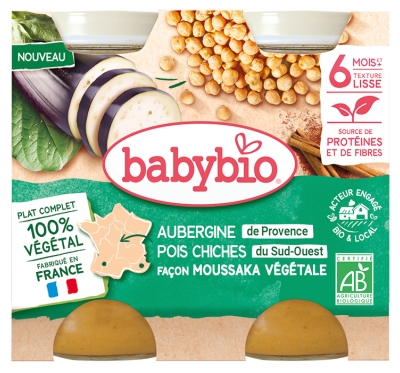 Babybio Moussaka Végétale - Aubergines Pois Chiches Tomates 400 g