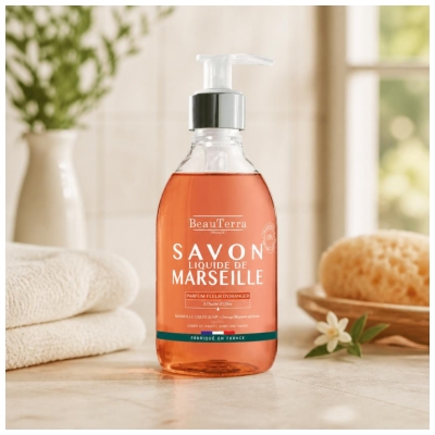 BeauTerra Savon de Marseille Liquide Parfum Fleur d'Oranger 300 ml