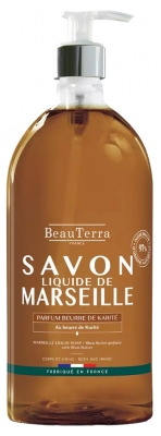 BeauTerra Savon de Marseille Liquide Parfum Beurre de Karité 1 L
