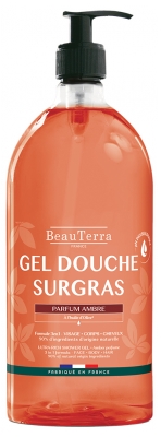 BeauTerra Gel Douche Surgras 3en1 Parfum Ambre 1 L