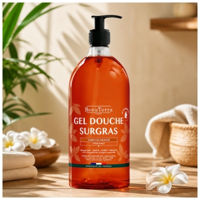 BeauTerra Gel Douche Surgras 3en1 Parfum Monoï 1 L 
