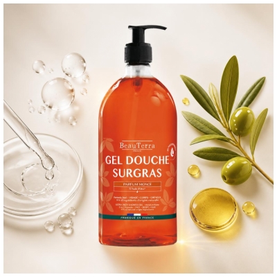 BeauTerra Gel Douche Surgras 3en1 Parfum Monoï 1 L 