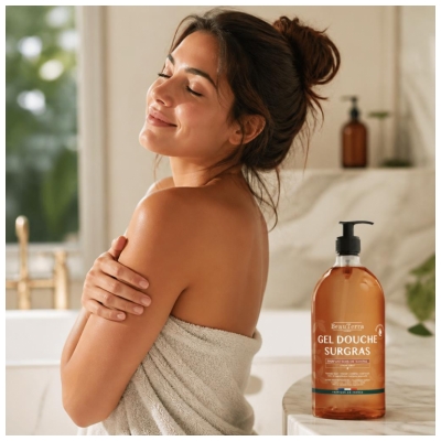 BeauTerra Gel Douche Surgras 3en1 Parfum Bois de Santal 1 L