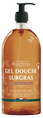 BeauTerra Gel Douche Surgras 3en1 Parfum Bois de Santal 1 L
