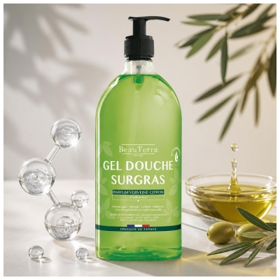 BeauTerra Gel Douche Surgras 3en1 Parfum Verveine-Citron 1 L