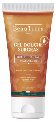 BeauTerra Gel Douche Surgras 2en1 Parfum Bois de Santal 200 ml