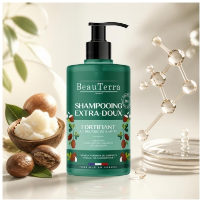 BeauTerra Shampoing Extra-Doux Fortifiant Cheveux Cassants 750 ml