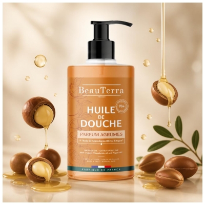 BeauTerra Huile de Douche Parfum Agrumes 750 ml