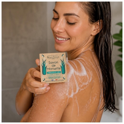 BeauTerra Savon de Marseille Pain Parfum Aloe Vera 100 g