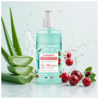 BeauTerra Gel Intime Apaisant Aloe Vera Cranberry Bio 500 ml 