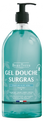 BeauTerra Gel Douche Surgras 3en1 Parfum Aloe Vera 1 L