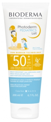 Bioderma Photoderm Pediatrics Lait Enfants SPF50+ Peaux Délicates 200 ml