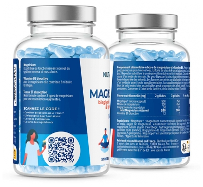 Nutri&Co Magnésium : Bisglycinate, Malate et Liposomé 120 Gélules