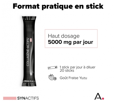 Aragan Synactifs Collagène Actifs Fermeté de la Peau Rides et Ridules 20 Sticks