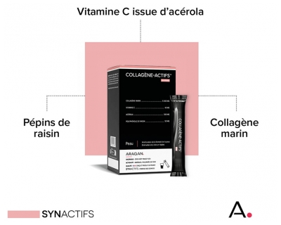 Aragan Synactifs Collagène Actifs Fermeté de la Peau Rides et Ridules 20 Sticks