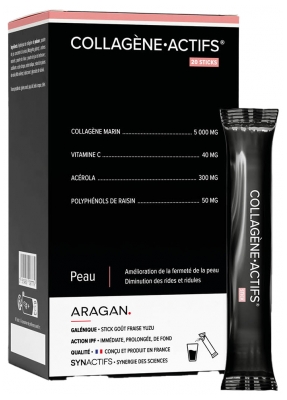 Aragan Synactifs Collagène Actifs Fermeté de la Peau Rides et Ridules 20 Sticks