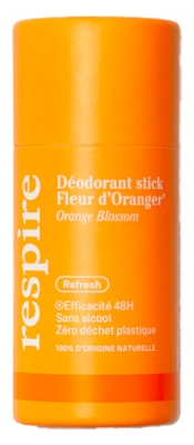 Respire Déodorant Fleur d'Oranger Stick Solide Efficacité 48H Carton Bio 50 g