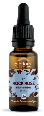 Biofloral 26 Rock Rose Hélianthème Compte Gouttes Bio 20 ml Fleur de Bach