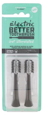 Brosse à dents électrique Super Clean Pro - Avec 3 Têtes de Rechange - Couleur : Obsidienne