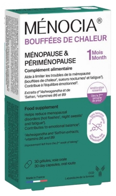 Laboratoire CCD Ménocia Bouffées de Chaleur Ménopause 30 Gélules