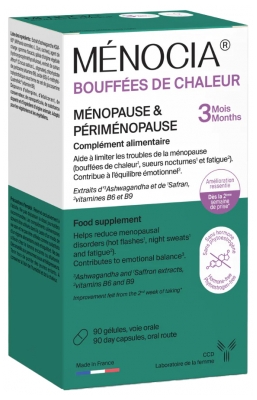 Laboratoire CCD Ménocia Bouffées de Chaleur Ménopause 90 Gélules