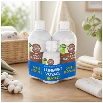 Gifrer Liniment Oléo-Calcaire Lot de 2 X 500 ml + 100 ml Offert