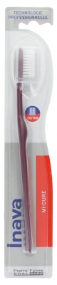 Inava Brosse à Dents mi-Dure 25/100 - Couleur : Bordeaux