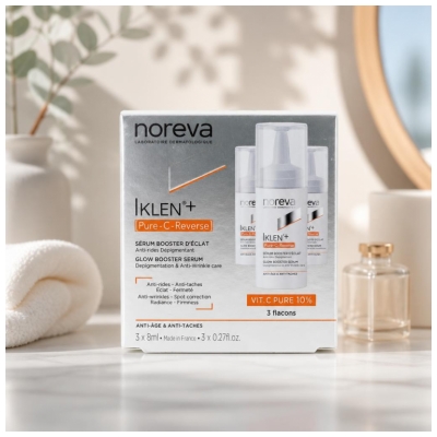 Noreva Iklen+ Pure C Reverse Sérum Booster d'Éclat 3 Flacons de 8 ml