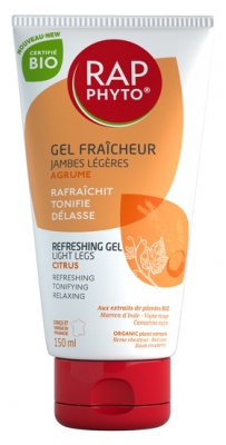 Rap Jambes Légères Phyto Gel Fraîcheur Agrume - Certifie Bio - Tube 150 ml