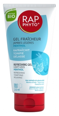 Rap Jambes Légères Phyto Gel Fraîcheur Menthol - Certifie Bio - Tube 150 ml