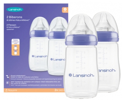Lansinoh Biberon Natural Wave M 2 x 240 ml