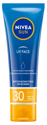 Nivea Sun UV Face Crème Solaire Hydratante Tout Types de Peaux SPF30 50 ml