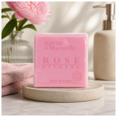 Estipharm Savon de Marseille Rose Pivoine 72% huile 100 g