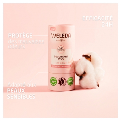 Weleda Déodorant Sensitive Stick Peaux sensibles 50 g