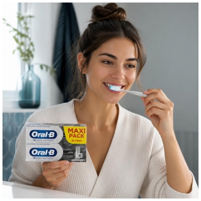 Oral-B 3D White Advanced Luxe Charbon Dentifrice 2 x 75 ml