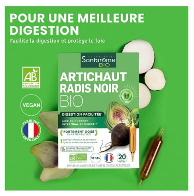 Santarome Artichaut Radis Noir Bio (20 Ampoules)