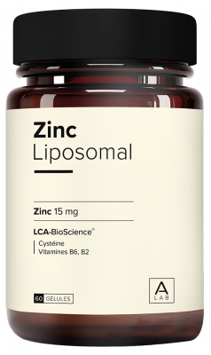 A-Lab Zinc Liposomal 15 mg Immunité Peau Cheveux Vision Acné Assimilation Renforcée 60 Gélules