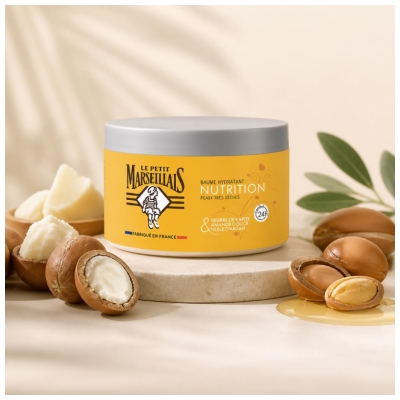 Le Petit Marseillais Baume Hydratant Nutrition Pour Peaux Trèsèches Karité Amande Douce & Argan 300 ml