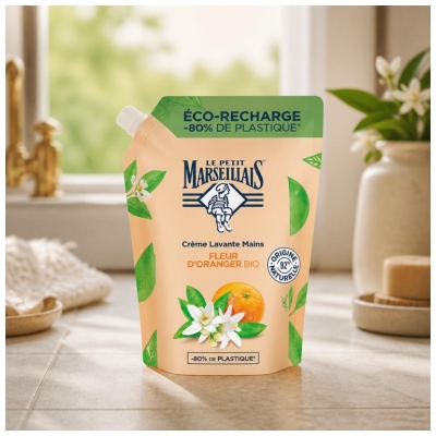 Le Petit Marseillais Crème Lavante Mains à la Fleur d'Oranger Toutes Peaux Recharge 250 ml