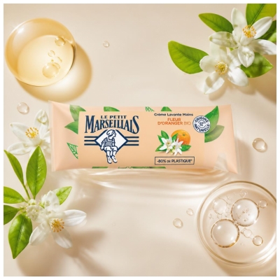 Le Petit Marseillais Crème Lavante Mains à la Fleur d'Oranger Toutes Peaux Recharge 250 ml