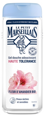 Le Petit Marseillais Gel Douche Adoucissant Haute Tolérance Fleur d'Amandier Bio Peaux Sèches et Sensibles 400 ml