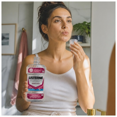 Listerine Bain de Bouche Traitement Professionnel Gencives Goût Menthe Fraîche 500 ml