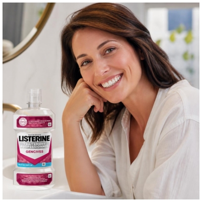 Listerine Bain de Bouche Traitement Professionnel Gencives Goût Menthe Fraîche 500 ml