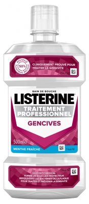 Listerine Bain de Bouche Traitement Professionnel Gencives Goût Menthe Fraîche 500 ml
