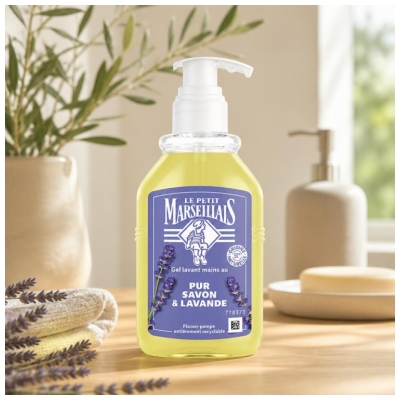 Le Petit Marseillais Gel Lavant Mains au Pur Savon et Lavande Toutes Peaux 300 ml