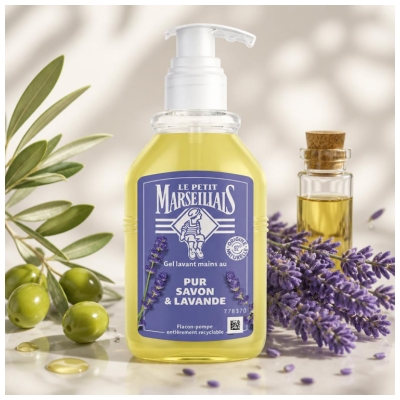 Le Petit Marseillais Gel Lavant Mains au Pur Savon et Lavande Toutes Peaux 300 ml