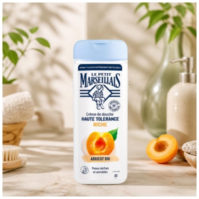 Le Petit Marseillais Crème de Douche Abricot Bio Haute Tolérance Riche 400 ml