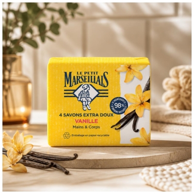 Le Petit Marseillais Savon Vanille 4 x 100 g
